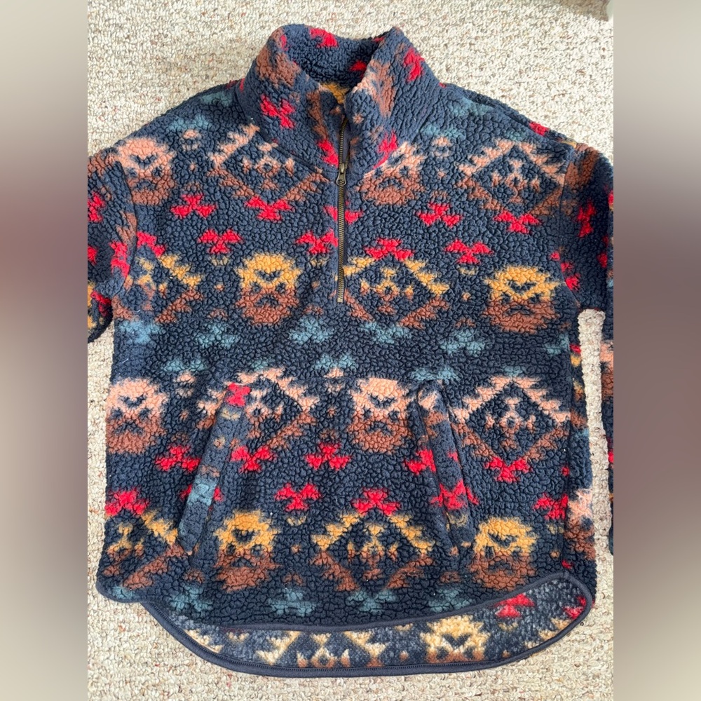 Old navy Relaxed Cozy Sherpa Half-Zip Sweatshirt large